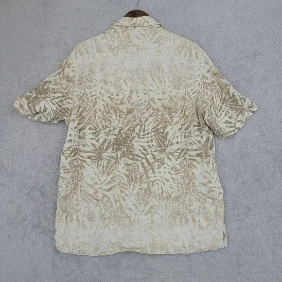 Tasso Elba Island  Mens L Silk & Linen Short Sleeve Button-Up Shirt  27PT - Picture 2 of 6